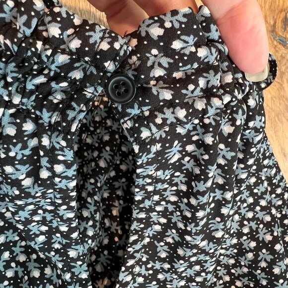 Loft Outlet Floral Sleeveless Top Ruffle Detail Cut Out Keyhole Back S - Picture 6 of 8